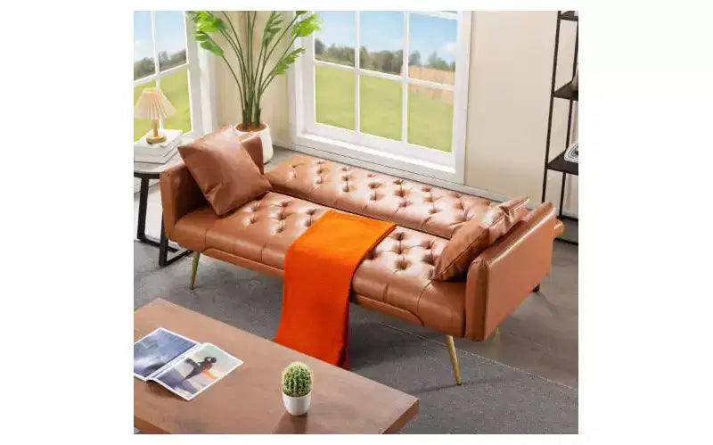 Okak Modern Button Tufted Convertible Sleeper Sofa Bed with Adjustable Back,Upholstered Futon Sofa Couch for Living Room,Apartment