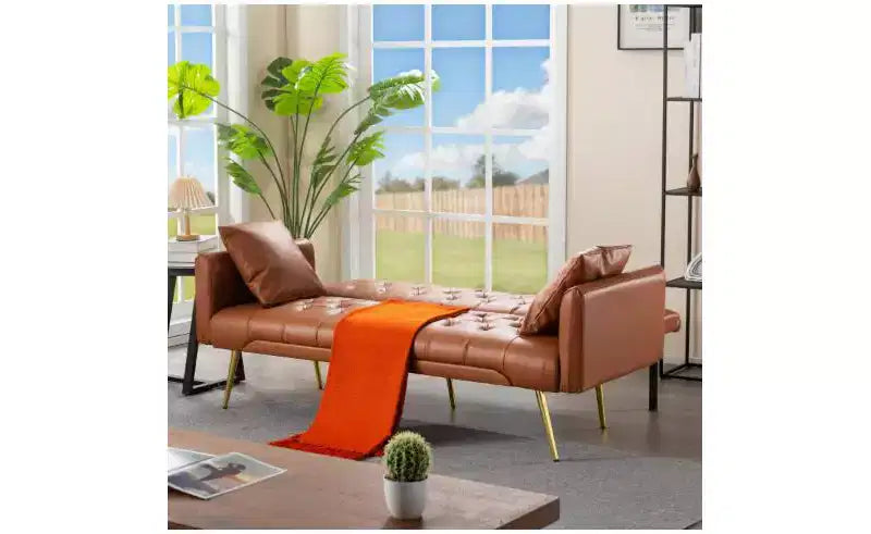 Okak Modern Button Tufted Convertible Sleeper Sofa Bed with Adjustable Back,Upholstered Futon Sofa Couch for Living Room,Apartment