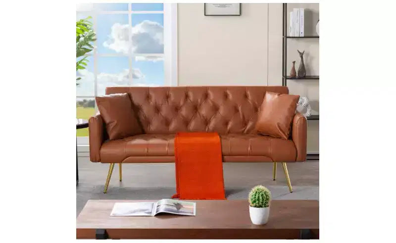Okak Modern Button Tufted Convertible Sleeper Sofa Bed with Adjustable Back,Upholstered Futon Sofa Couch for Living Room,Apartment