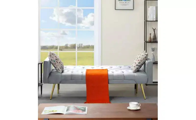 Okak Modern Button Tufted Convertible Sleeper Sofa Bed with Adjustable Back,Upholstered Futon Sofa Couch for Living Room,Apartment