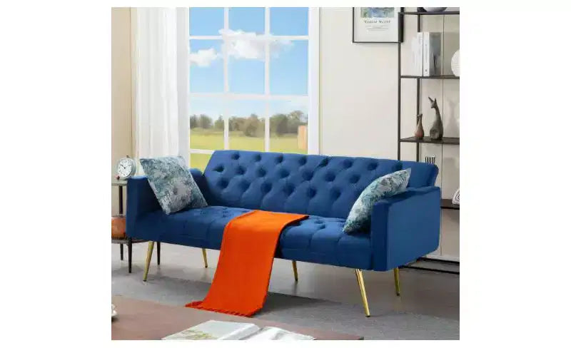Okak Modern Button Tufted Convertible Sleeper Sofa Bed with Adjustable Back,Upholstered Futon Sofa Couch for Living Room,Apartment