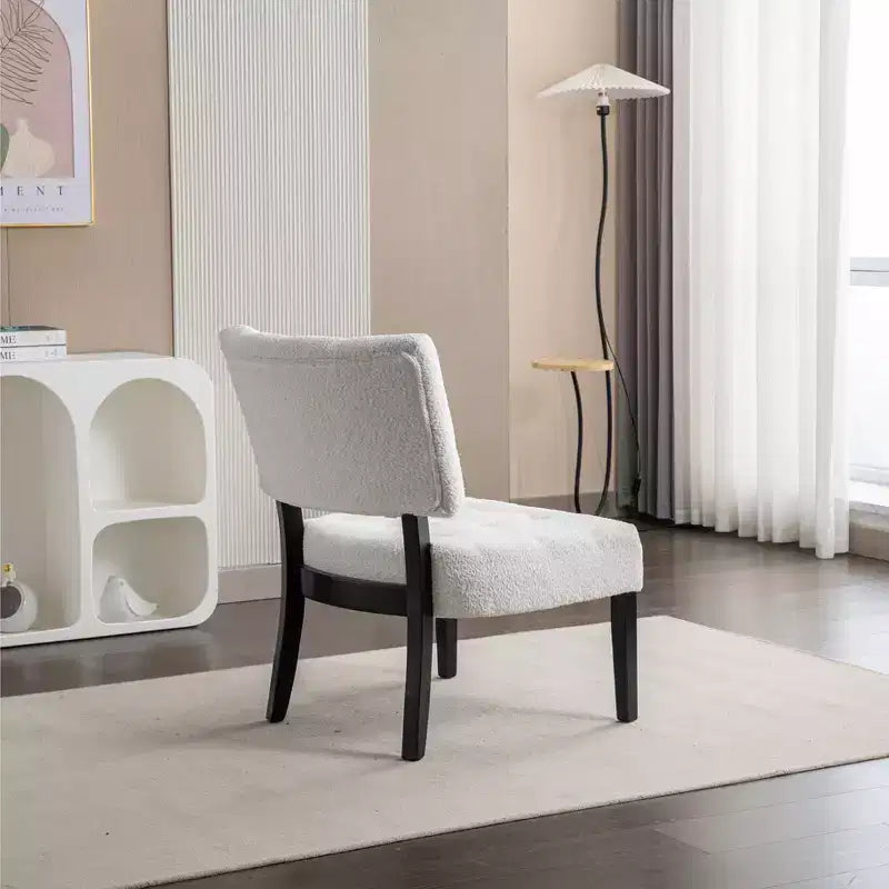 TUYOHW Modern Oversized Accent Chair with Middle Tufted Back Blended Leather Comfy Chairs with Wood Legs Accent Chairs for Living Room, Bedroom