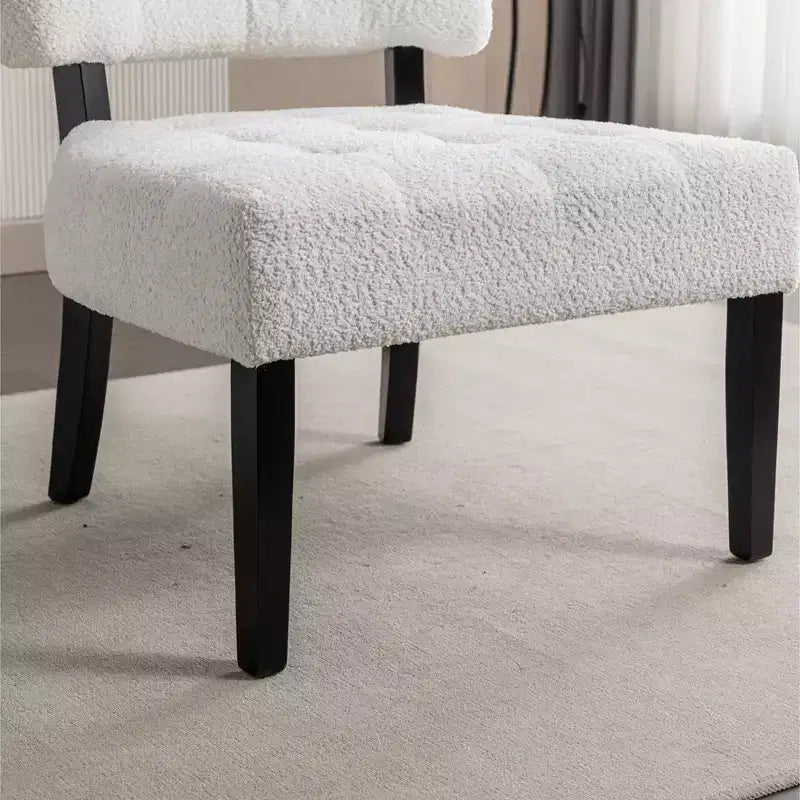 TUYOHW Modern Oversized Accent Chair with Middle Tufted Back Blended Leather Comfy Chairs with Wood Legs Accent Chairs for Living Room, Bedroom