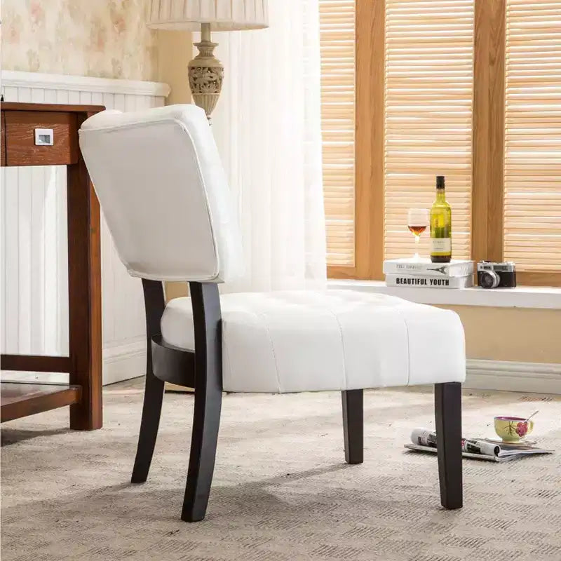 TUYOHW Modern Oversized Accent Chair with Middle Tufted Back Blended Leather Comfy Chairs with Wood Legs Accent Chairs for Living Room, Bedroom