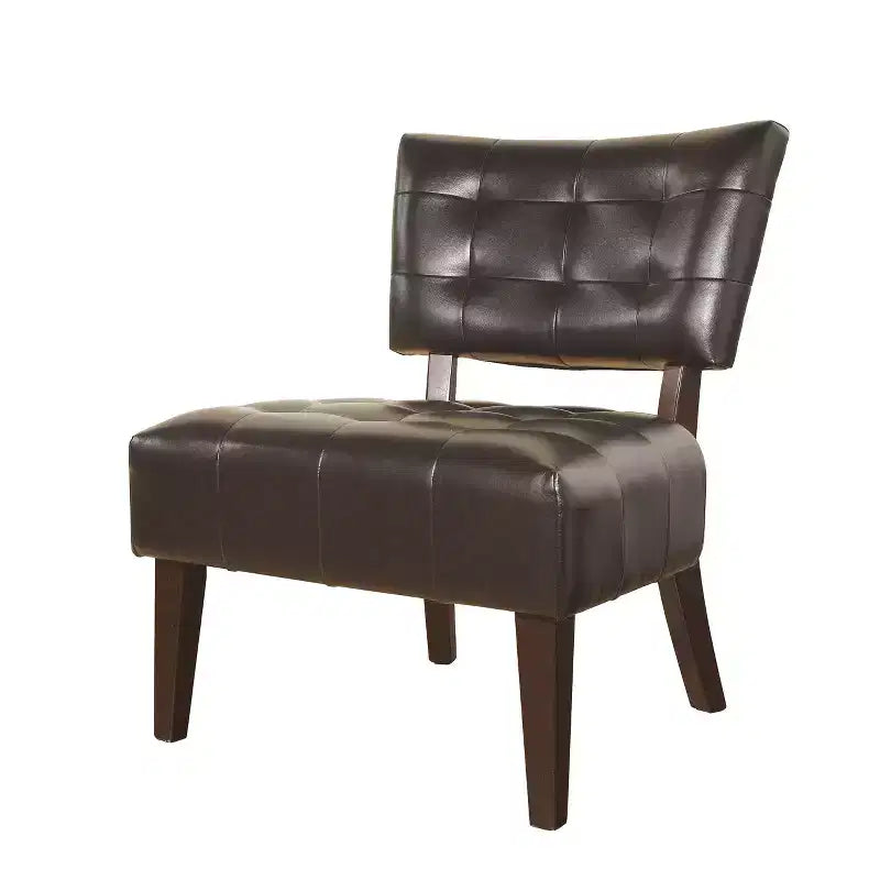 TUYOHW Modern Oversized Accent Chair with Middle Tufted Back Blended Leather Comfy Chairs with Wood Legs Accent Chairs for Living Room, Bedroom