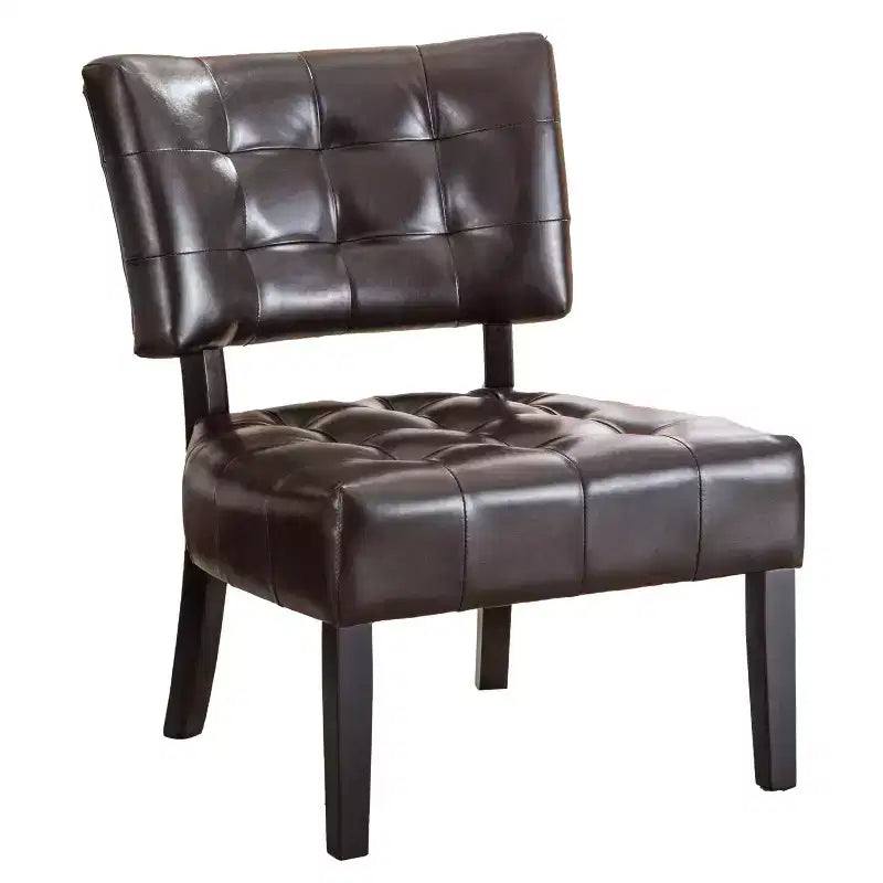 TUYOHW Modern Oversized Accent Chair with Middle Tufted Back Blended Leather Comfy Chairs with Wood Legs Accent Chairs for Living Room, Bedroom