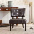 TUYOHW Modern Oversized Accent Chair with Middle Tufted Back Blended Leather Comfy Chairs with Wood Legs Accent Chairs for Living Room, Bedroom