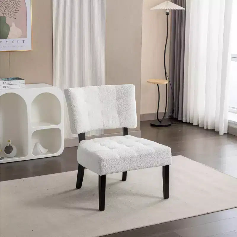 Fauteuil d'appoint moderne surdimensionné TUYOHW avec dossier touffeté au centre, chaises confortables en cuir mélangé avec pieds en bois, fauteuils d'appoint pour salon, chambre à coucher