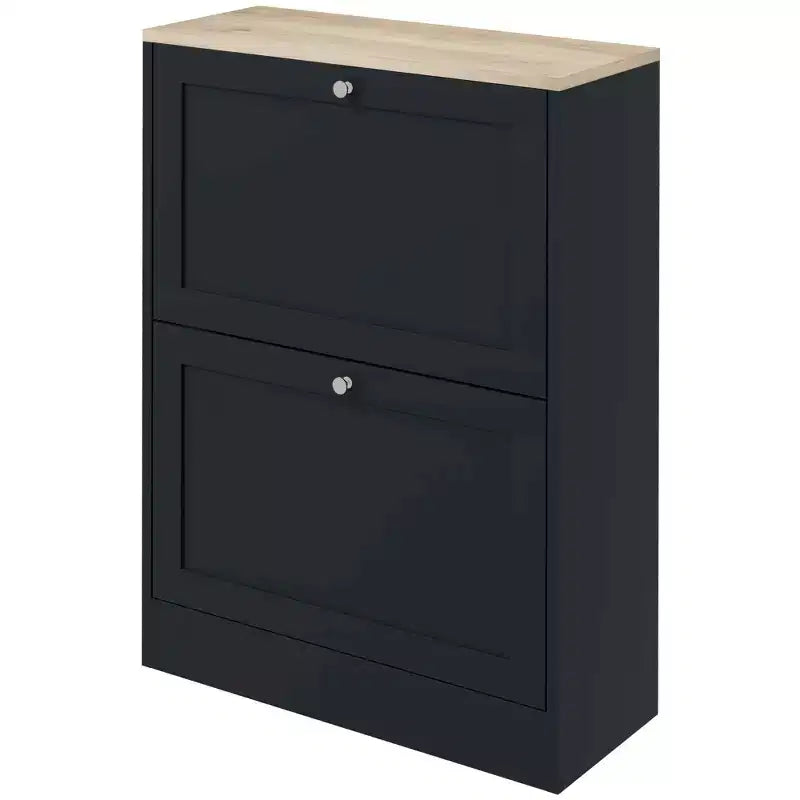 HOMCOM Slim Shoe Cabinet for Entryway, Modern Hidden Shoe Storage Cabinet with 2 Flip Drawers and Adjustable Shelves for 8-12 Pairs of Shoes