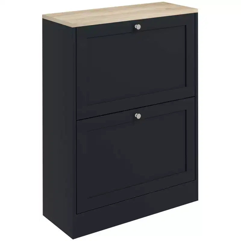 HOMCOM Slim Shoe Cabinet for Entryway, Modern Hidden Shoe Storage Cabinet with 2 Flip Drawers and Adjustable Shelves for 8-12 Pairs of Shoes