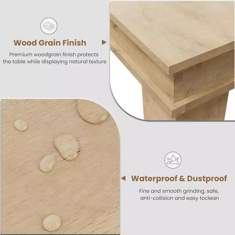 Extendable Dining Table for 6-10, Farmhouse Kitchen Table with Wood Frame, 63-86.6 Inch Rectangular Table for Dining Room