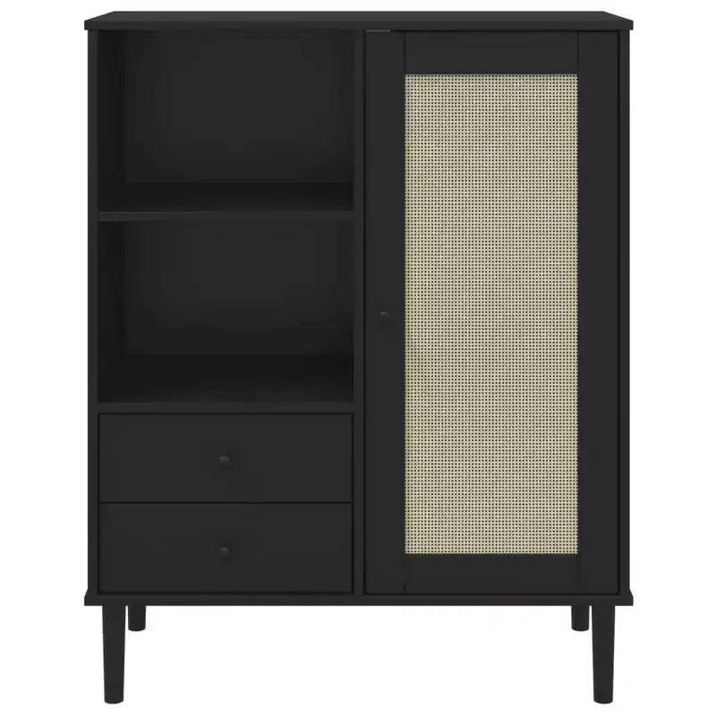 vidaXL SENJA Highboard Tall Storage Side Cabinets Rattan Look Solid Wood Pine