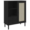 vidaXL SENJA Highboard Tall Storage Side Cabinets Rattan Look Solid Wood Pine