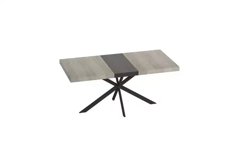 Table de salle à manger TUYOHW Storage Box pour 4-6 personnes, Table de cuisine extensible avec base en fer croisée et plaque de relief, Table en bois pour bureau, salon