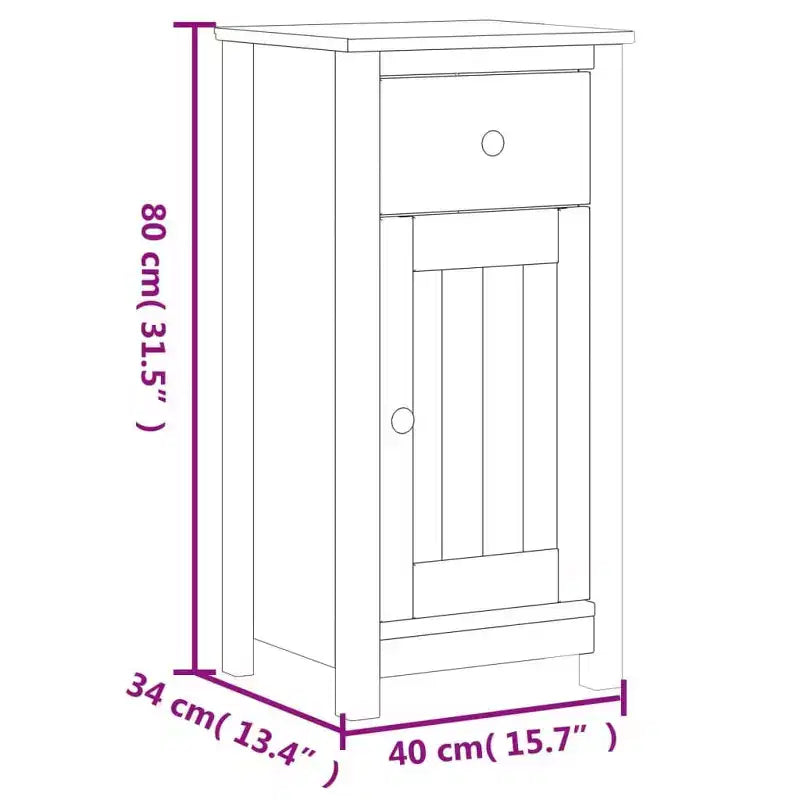 vidaXL Bathroom Cabinet Floor Cabinet for Living Room BERG Solid Wood Pine