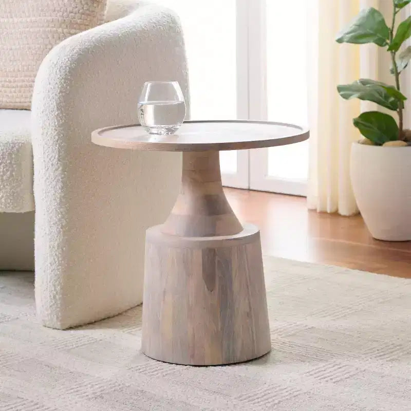 Javier Round Accent Table - ACC3257 - White Washed - Safavieh