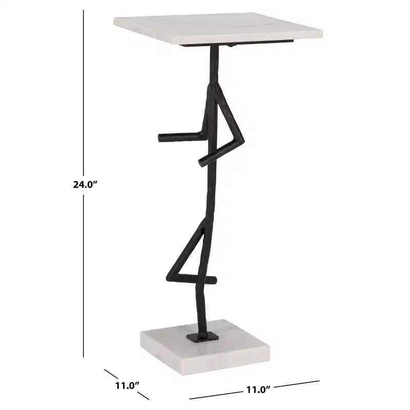 Warso Marble Side Table - ACC3751 - Marble/Black - Safavieh