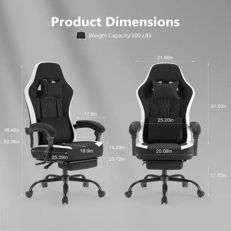TUYOHW Ergonomic Office Chair with Padding Armrest, Gaming Chair with Lumbar Support, Swivel Rolling Chair with Wheels for Home, Office