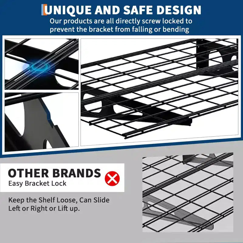 GustoWave 2-Pack 2x6 ft Wall-Mounted Garage Storage Shelves - Heavy Duty 1600 LB Capacity Shelving Units for Workshop Organization