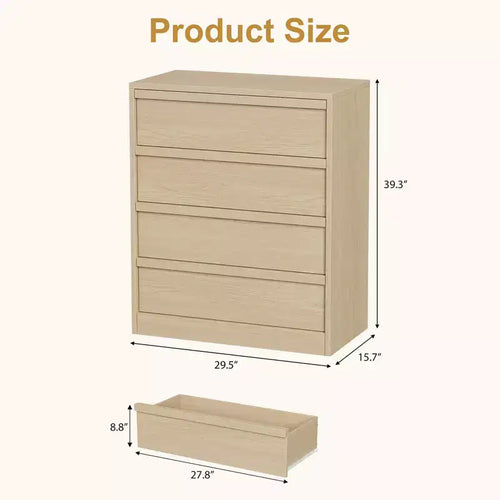 Commode à 4 tiroirs pour chambre à coucher, table de nuit de 99 cm, commode à 4 tiroirs avec grand rangement, table d'appoint moderne pour salon, chambre de bébé, entrée