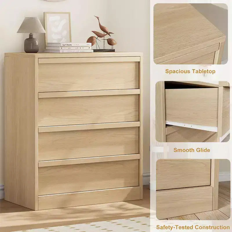 4 Drawer Dresser for Bedroom, 39''Nightstand 4 Chest of Drawers with Large Storage,Modern Bedside End Table for Living Room, Nursery, Entryway