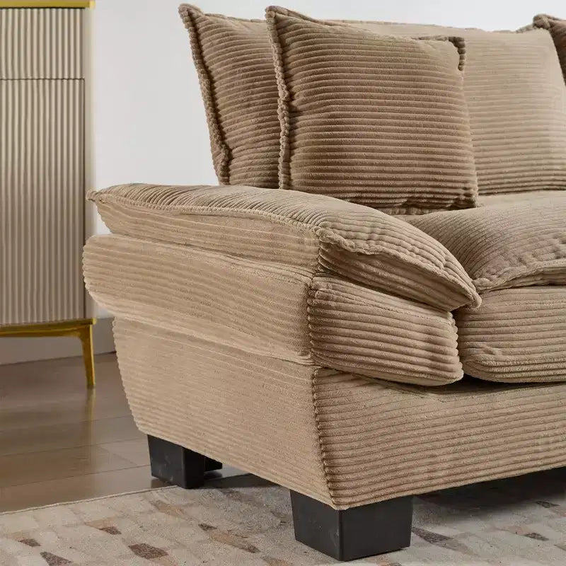 TUYOHW 84 Inch Corduroy Couch Loveseat Sofa with 2 Pillows for Living Room,Small Space,Office,Apartment