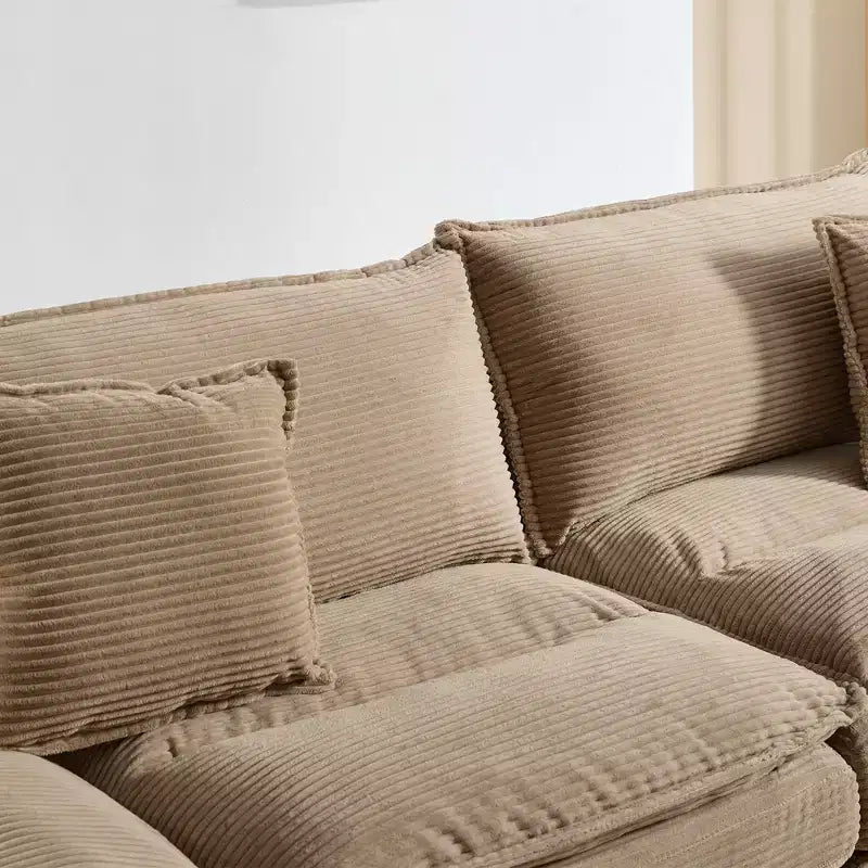 TUYOHW 84 Inch Corduroy Couch Loveseat Sofa with 2 Pillows for Living Room,Small Space,Office,Apartment