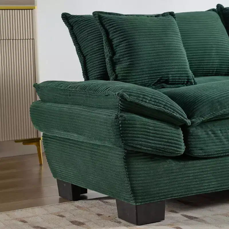 TUYOHW 84 Inch Corduroy Couch Loveseat Sofa with 2 Pillows for Living Room,Small Space,Office,Apartment