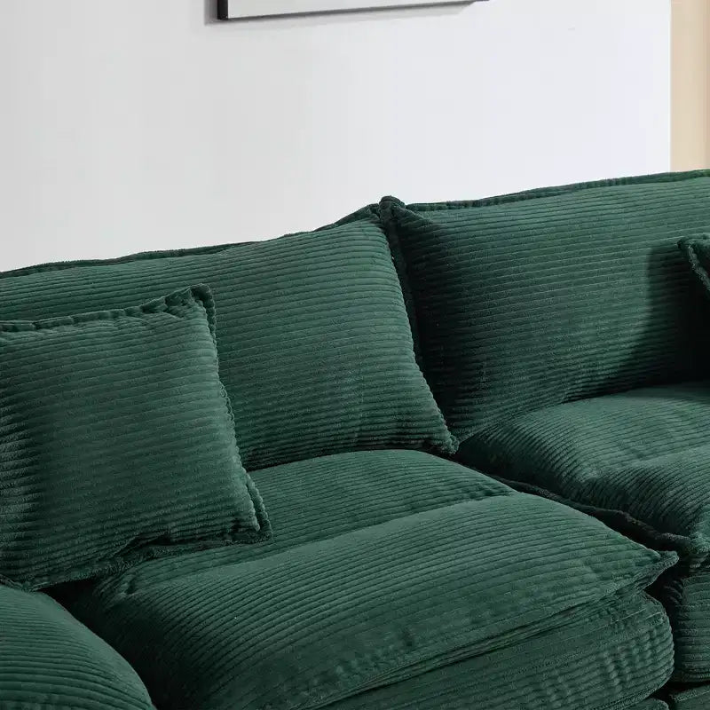 TUYOHW 84 Inch Corduroy Couch Loveseat Sofa with 2 Pillows for Living Room,Small Space,Office,Apartment