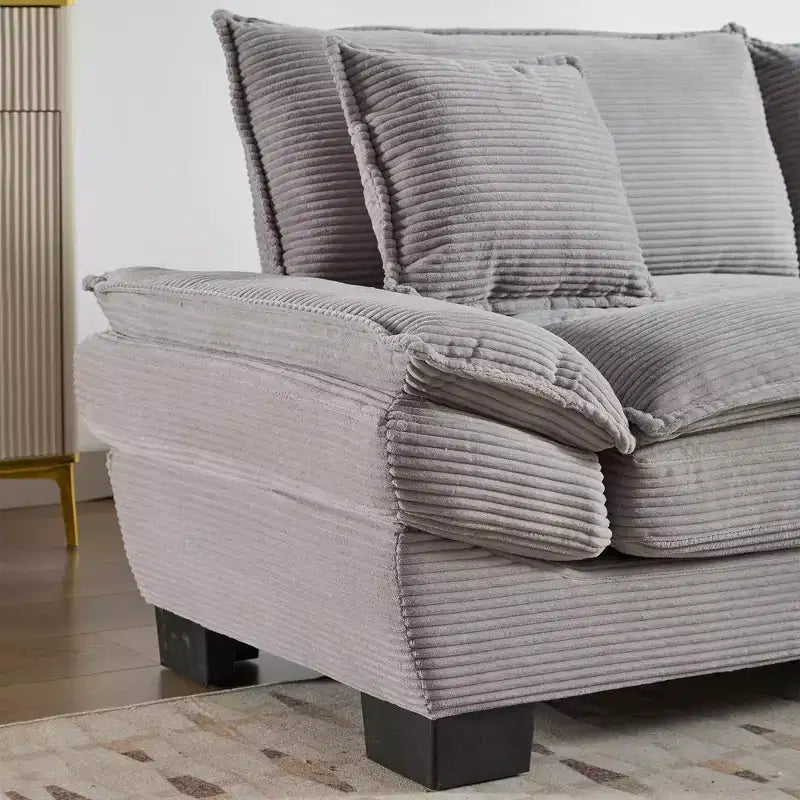 TUYOHW 84 Inch Corduroy Couch Loveseat Sofa with 2 Pillows for Living Room,Small Space,Office,Apartment