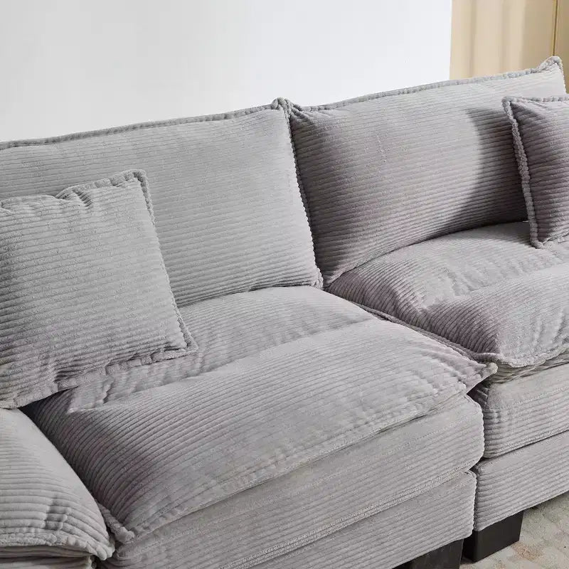 TUYOHW 84 Inch Corduroy Couch Loveseat Sofa with 2 Pillows for Living Room,Small Space,Office,Apartment