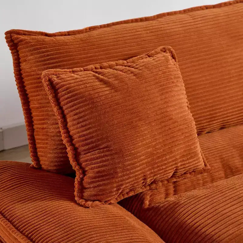 TUYOHW 84 Inch Corduroy Couch Loveseat Sofa with 2 Pillows for Living Room,Small Space,Office,Apartment