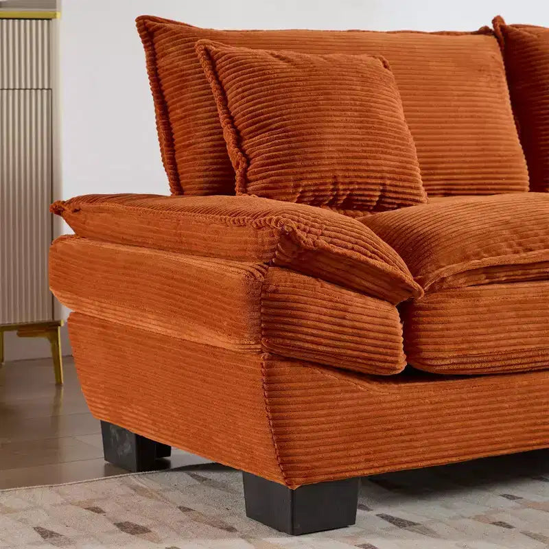 TUYOHW 84 Inch Corduroy Couch Loveseat Sofa with 2 Pillows for Living Room,Small Space,Office,Apartment