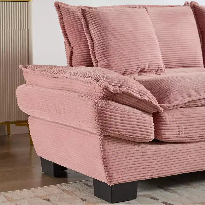 TUYOHW 84 Inch Corduroy Couch Loveseat Sofa with 2 Pillows for Living Room,Small Space,Office,Apartment