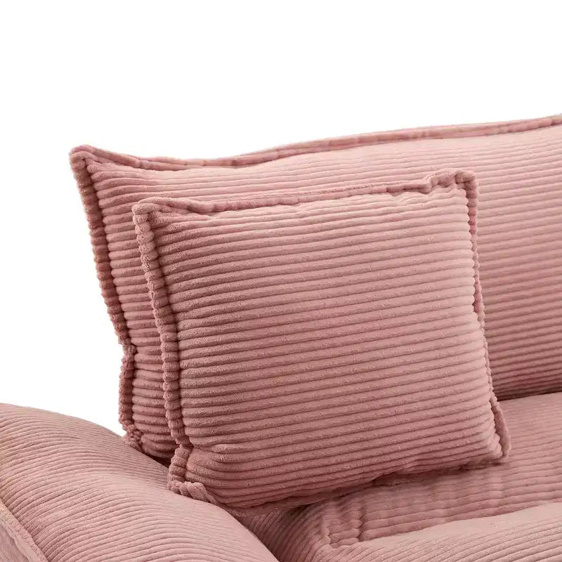 TUYOHW 84 Inch Corduroy Couch Loveseat Sofa with 2 Pillows for Living Room,Small Space,Office,Apartment