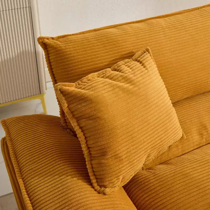 TUYOHW 84 Inch Corduroy Couch Loveseat Sofa with 2 Pillows for Living Room,Small Space,Office,Apartment