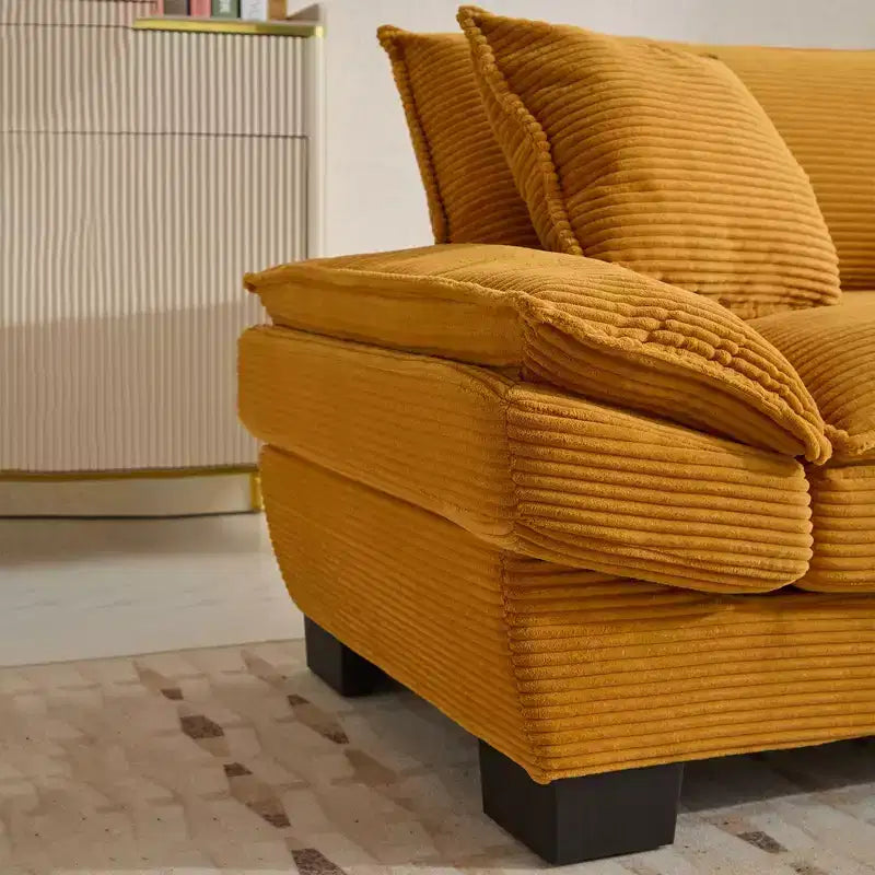 TUYOHW 84 Inch Corduroy Couch Loveseat Sofa with 2 Pillows for Living Room,Small Space,Office,Apartment