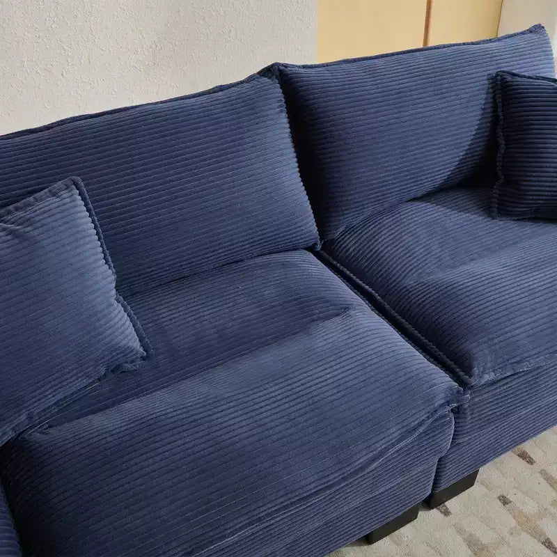 TUYOHW 84 Inch Corduroy Couch Loveseat Sofa with 2 Pillows for Living Room,Small Space,Office,Apartment