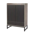 TUYOHW 5-Tier Modern Shoe Cabinet with Doors,Holds 20 Pairs Shoe Storage Organizer with Adjustable Shelves,Entryway Hallway Cabinet,Black & Gray
