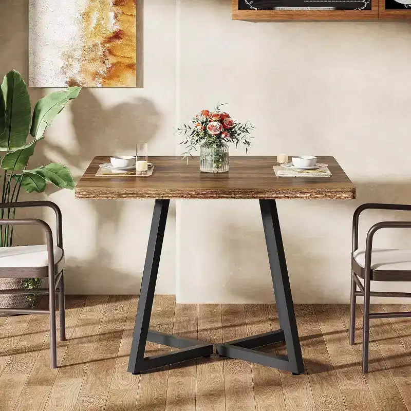 Lantine 31.5 Square Conference Table for 2-4 People, Compact Office Table for Small Spaces, Seminar Room