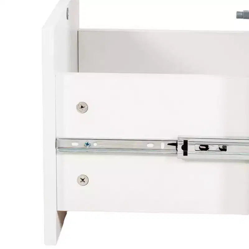 VIYET 71 Tall Narrow Storage Cabinet - White Particle Board+MDF, 1 Door & 2 Drawers, Kitchen Use