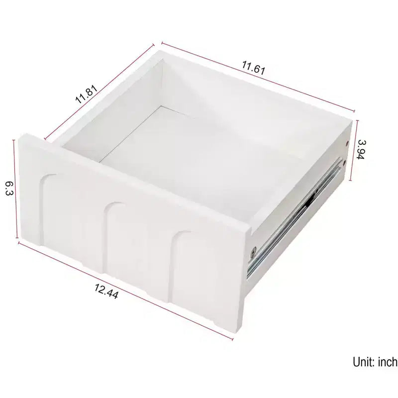 VIYET 71 Tall Narrow Storage Cabinet - White Particle Board+MDF, 1 Door & 2 Drawers, Kitchen Use