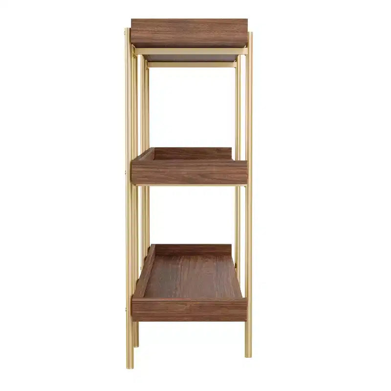 Martha Stewart Emmett 3 Shelf Storage Display Unit Bookcase with Metal Frame