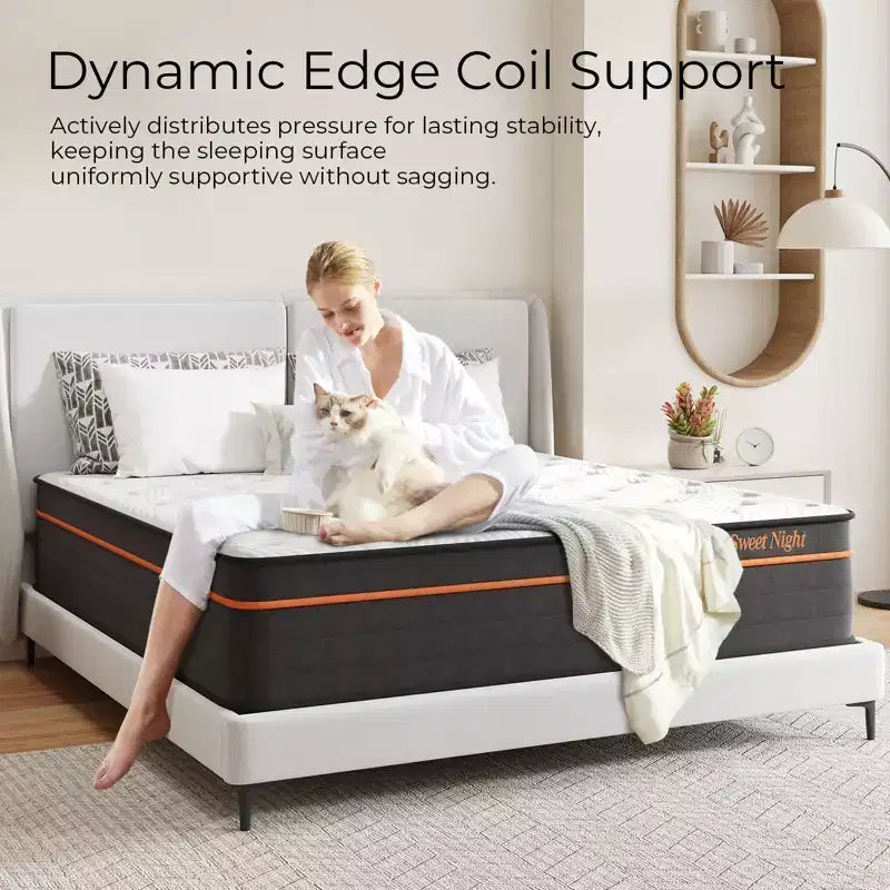 Sweetnight 12-in Memory Foam Hybrid Mattress in a Box, Medium Firm