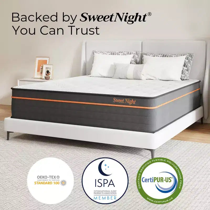 Sweetnight 12-in Memory Foam Hybrid Mattress in a Box, Medium Firm
