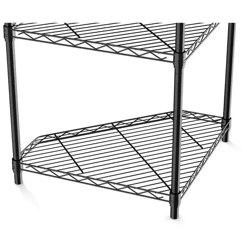VIYET 72 6-Tier Corner Wire Shelf Rack - Black Chrome Adjustable Metal, NSF Certified 600LBS