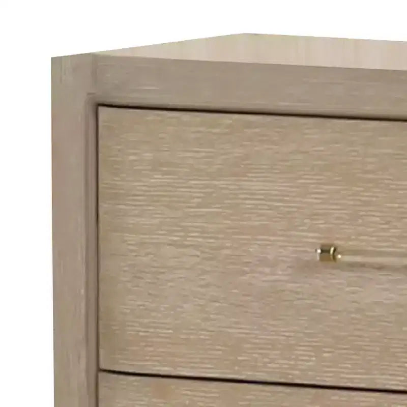 Royal Hampton Nightstand With Usb Ports, 2 Drawers, Natural Oak Brown