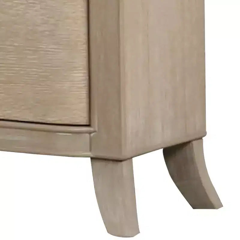 Royal Hampton Nightstand With Usb Ports, 2 Drawers, Natural Oak Brown