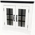Buffet Cabinet with Storage, Sideboard Buffet with Glass Doors, Built-in Power Outlet, Black Relief Top Plate, for Kitchen, Coffee Bar, Pantry