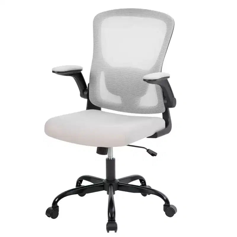 Chaise de bureau ergonomique en maille, chaise d'ordinateur roulante avec accoudoirs relevables, chaise de travail en maille respirante pour la maison ou le bureau
